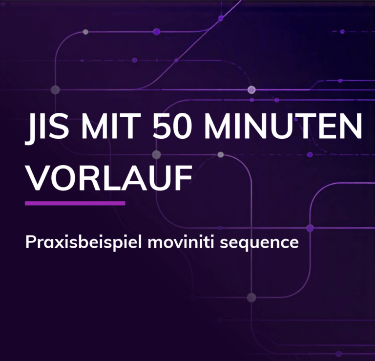 Teaser Sequenzierung mit 50 Minuten Vorlauf Praxisbeispiel moviniti sequence